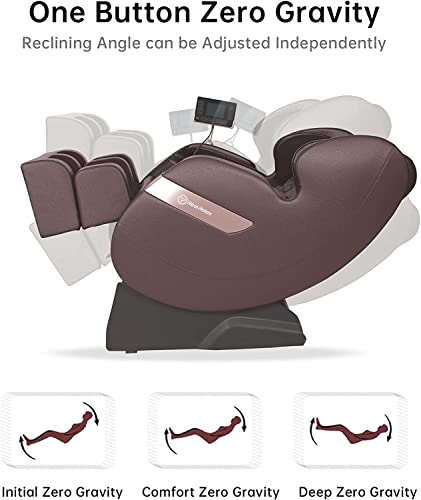 Real Relax 2025 Full Body Massage Chair of Dual-core S Track,Shiatsu Massage Recliner of Zero Gravity with APP and LCD Control,Lower Back and Calf Heating,Bluetooth,Home or Office Use,Brown - Image 5
