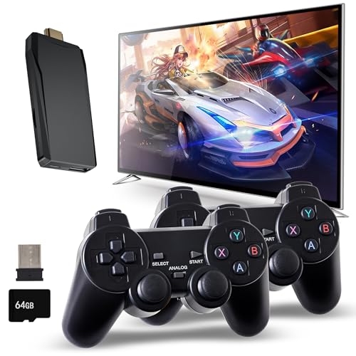 Retro Game Console, Wireless Retro Game Console, Plug & Play Video TV Game with 20000+ Built-in Games, 4K HD Output, and 2.4GHz Wireless Controller, 9 Classic Emulators Black