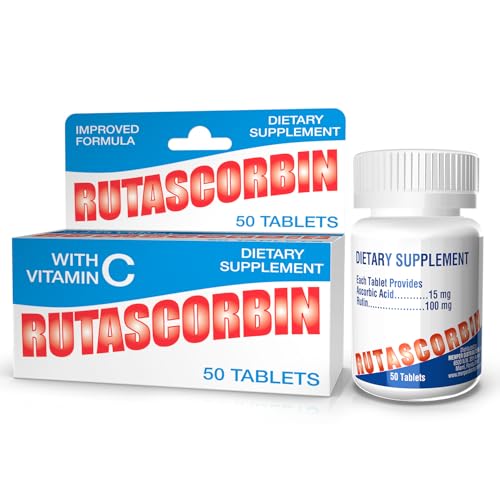 Rutin Supplement, Supports Immune System, Antioxidant Benefits, Improves Circulation, Vascular Health, Strengthens Blood Vessels, Vitamin C Complex, 50 Tablets, 1-Pack