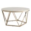 SEI Furniture Luna Faux Stone Round Coffee Table, Champagne