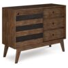 SIMPLIHOME Clarkson SOLID ACACIA WOOD 48 inch Wide Mid Century Medium Storage in Rustic Natural Aged Brown for the Living Room, Entryway and Family Room
