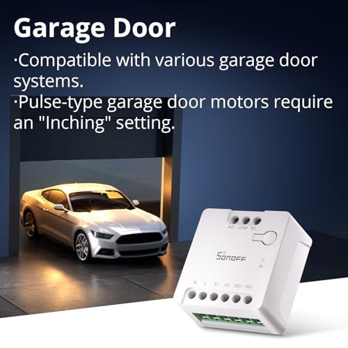SONOFF WiFi Mini-D Smart Switch with Matter,Home Automation,Dry Contact Output,Supports AC or DC Input,Compatible Alexa & Google Home,for Garage Doors,Boilers,DC Low Power Motors/Solenoid Valves - Image 3
