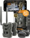 SPYPOINT Flex-M Twin Pack Cellular Trail Cameras – Best Hunting Accessories, No WiFi Needed, GPS, Night Vision, Dual-Sim LTE, IP65 Water-Resistant Game Camera, 28MP Photos, 720p Videos + Sound (2)