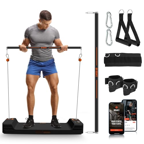 SQUATZ Apollo Board Mini: 150lb Resistance Smart Cable Machine, Functional Trainer for Full Body Workouts, Full Body Strength, Digital Home Gym Equipment with Free App includes Accessories