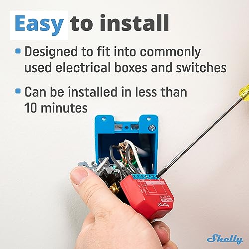 Shelly Plus 1PM | WiFi Smart Relay Switch with Power Metering | Home Automation | Bluetooth Gateway | Compatible with Alexa & Google Home | iOS Android App | No Hub | Wireless Lighting Control - Image 3