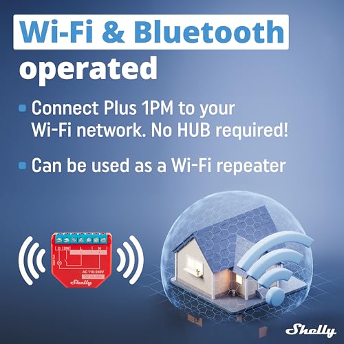 Shelly Plus 1PM | WiFi Smart Relay Switch with Power Metering | Home Automation | Bluetooth Gateway | Compatible with Alexa & Google Home | iOS Android App | No Hub | Wireless Lighting Control - Image 4
