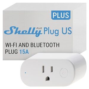 Shelly Plus Plug US | WiFi & Bluetooth Operated Smart Plug with Power Measurement | Home Automation | iOS Android App | Alexa and Google Home Compatible | Monitor Appliances | Remote Control