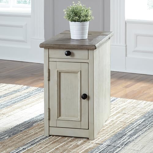 Signature Design by Ashley Ashley Furniture Signature Design-Bolanburg Chairside Chair Side End Table, 14"W x 24"D x 23"H, Whitewash - Image 3