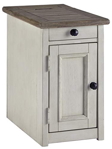 Signature Design by Ashley Ashley Furniture Signature Design-Bolanburg Chairside Chair Side End Table, 14"W x 24"D x 23"H, Whitewash