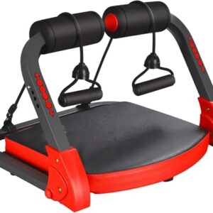 Smart Ab Machine Multifunctional Lazy Abdominal Machine | Sit Up Exercise Equipment for Home Gym | Crunches Ab Equipment | Adjustable Resistance (21 IN 1 EXERCISE MACHINE) (RED)