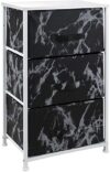 Sorbus Nightstand with 3 Drawers – Bedside Furniture & Night Stand End Table Dresser with Steel Frame, Wood Top, Easy Pull Fabric Bins for Home, Bedroom Accessories, Office & Dorm