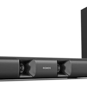 Sound Bar for Smart TV, 90W Compact Soundbar TV Speaker with Subwoofer, 2.1Channel Home Theater Surround Sound System with Crisp Vocals and Deep Bass for TV PC Projector.