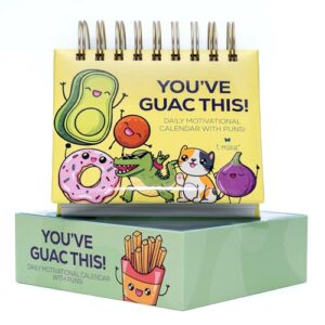 T MARIE Punny Motivational Desk Calendar – Daily Perpetual Calendar to Use Year after Year – Cute Office Decor, Positive Affirmation Gifts for Women & Men, Inspirational Desk Accessories – 5.5″ x 5.3″