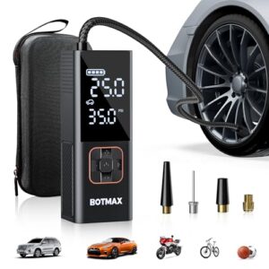 Tire Inflator Portable Air Compressor, Air Pump for Car Tires Pump with Tire Pressure Gauge 160 PSI Night LED Light Electric Portable Tire Inflator for Cars, Bike, Motorcycle, Bicycle and Balls