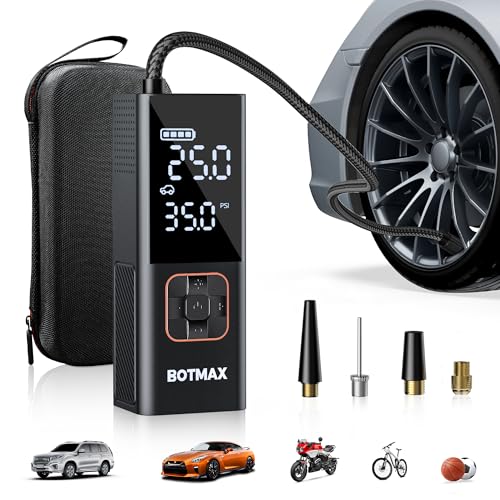 Tire Inflator Portable Air Compressor, Air Pump for Car Tires Pump with Tire Pressure Gauge 160 PSI Night LED Light Electric Portable Tire Inflator for Cars, Bike, Motorcycle, Bicycle and Balls