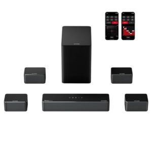 ULTIMEA 7.1 Surround Sound System for TV with Dolby Atmos, 460W Sound Bar for TV with 6.5″ Subwoofer, APP Control, 4 Wired Surround Speakers, Home Theater Sound System, Poseidon D80 (2025 Upgrade)
