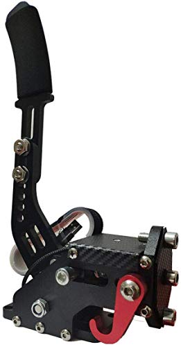 USB Handbrake with Clamp,14Bit Universal Horizontal Drift Rally Racing Handbrake Lever Gaming Peripherals,Wired Handbrake Drift,14Bit Non-Contact Sensor (Black with fixtures)
