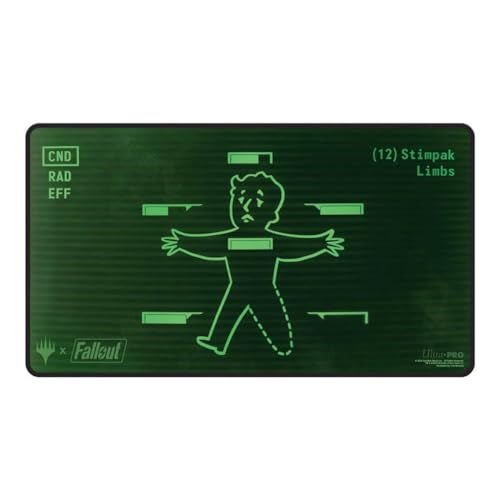 Ultra PRO – Fallout Black Stitched Playmat – Inventory Management – for Magic: The Gathering, Limited Edition Collectible Trading Tabletop Gaming Essentials Accessory Supplies