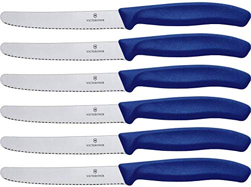 Victorinox Swiss Classic Tomato and Table Set, 6 Pieces Paring Knife, Set of 6, Blue (6.7832.6)
