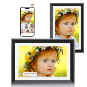 WiFi Digital Picture Frame 10 Inch Smart Digital Photo Frame Electronic with IPS Touch Screen, 16GB Storage, Auto-Rotate, Slideshow, Easy Setup to Share Photos or Videos via Free App