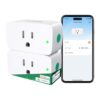 Winees Matter Smart Plug 2 Pack, Smart Outlet Work with Alexa, Apple Home, Google Home, SmartThings, 15A/1800W Max for Home Automation, APP Remote Control,Timer&Schedule, 2.4G Wi-Fi Only