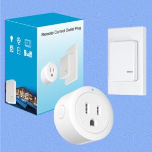 Wireless Remote Control Outlet Plug 1250W/10A for Small Appliance,Electrical Outlet Switch for Lights, Fans,Christmas Lights,Up to 100 ft Remote Range (Smart Switch)