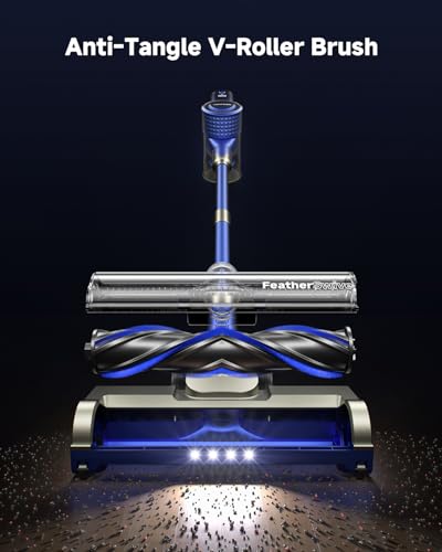 YONNDER Cordless Vacuum Cleaner 40KPA, 6-in-1 Lightweight & Detachable Battery, Powerful Suction for Home, 6-Stage Filtration, Tangle-Free V-Shaped Brush, for Hard Floor/Carpet/Pet Hair - Image 5
