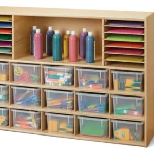 Young Time Jonti-Craft 7032YT Sectional Cubbie-Tray Storage with Clear Bins