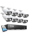 ZOSI 8CH 4K Spotlight PoE Security Camera System,8pcs 8MP/4K Outdoor Indoor IP Cameras,Person/Vehicle Detection,2 Way Audio,Night Vision,8Channel 8MP NVR with 2TB HDD for Home 24/7 Recording