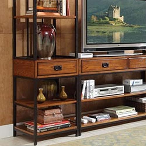 homestyles Modern Craftsman 3-Piece Entertainment Center by Home Styles, Distressed Oak/Metal - Image 6