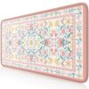 iCasso Pink Desk Mat,Large Desk Pad for Keyboard and Mouse,Non Slip Keyboard Pad 35.4 * 15.7 Inches,XXL Gaming Mousepad with Stitched Edges, Floral Computer Mat for Office Home School