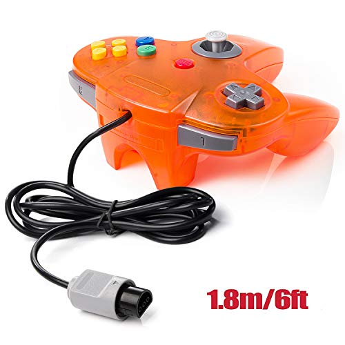 miadore 2 Packs Classic 64 Wired Controller Joystick for N64 Video Game System N64 Console (Jungle Green and Orange) - Image 6