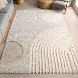 nuLOOM Gloria Abstract Shag Area Rug, 12×15, Beige
