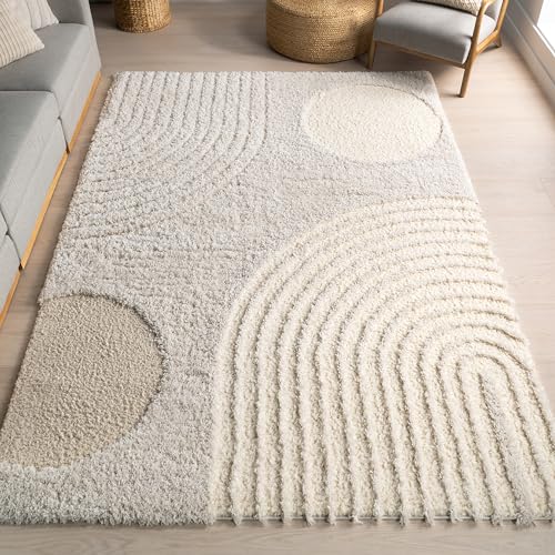 nuLOOM Gloria Abstract Shag Area Rug, 12×15, Beige