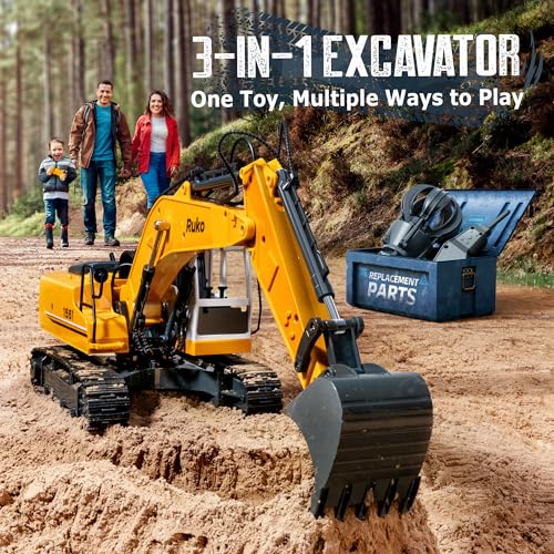 Ruko 1561 RC Excavator Toys for Boys and 1088 Smart Gold Robot - Image 4