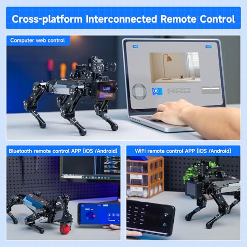 Yahboom AI Embodied Intelligence Robot Dog for Raspberry Pi CM4, 15 Joint Programming Bionic Robot Dog Robotic Arm Recognition and Grasping, for Education Developers APP Control - Image 4