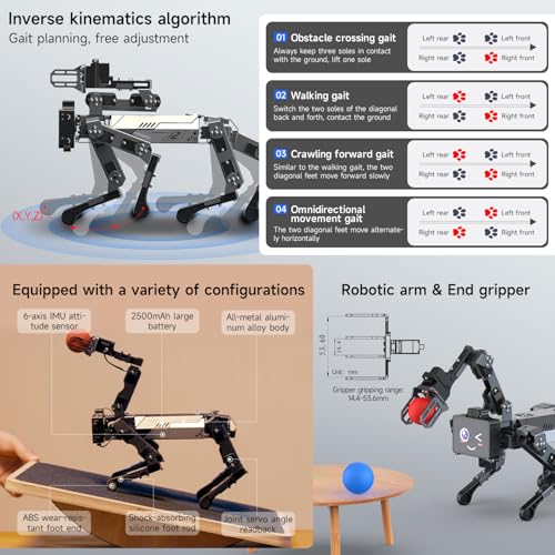 Yahboom AI Embodied Intelligence Robot Dog for Raspberry Pi CM4, 15 Joint Programming Bionic Robot Dog Robotic Arm Recognition and Grasping, for Education Developers APP Control - Image 5