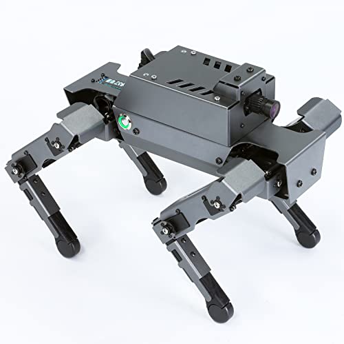 Yahboom Smart Robot Dog Raspberry Pi Adults AI Python Programmable 12 Joints Bionic Mechanical Dog Face Color Recognition OpenCV (S1 Without Pi)