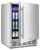 24″ Outdoor Beverage Cooler Fridge – Undercounter Refrigerator, Stainless Steel Seamless Door – Holds 180 Cans, Powerful Cooling Compressor – Patio Kitchen, Commercial Use