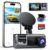 3 Channel WiFi Dash Cam Front and Rear Inside with 64GB SD Card, 2.5K+1080P+1080P Car Dash Camera for Cars Front and Rear, Dashcam with G-Sensor, Loop Recording, 24H Parking Mode, Support 512GB