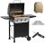MASTER COOK BBQ Propane Gas Grill, 3 Bunner with Folding Table Skewers Flat Kabob Stainless Sticks Rain Cover