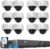 4COVR 16 Channel PoE Security Camera System AI Human/Vehicle Detection, 12Pcs IK10 Vandal-Proof 5MP Wired Commercial Dome IP Camera IP67, 16CH 4K NVR 4TB, Business Surveillance Outdoor, LY54AX5M1612