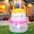 4FT Birthday Cake Inflatable Decorations with Candles Build-in LED Lights,Blow up Birthday Cake Indoor Outdoor Party Addition,Birthday Gift for Kids,Easter Decoration for Garden,Yard,Lawn,Porch