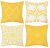 Fascidorm Set of 4 Throw Pillow Covers Modern Decorative Throw Pillow Case Morocco Pattern Pillow Covers Cushion Case for Room Bedroom Room Sofa Chair Car, Yellow, 18 x 18 Inch