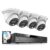 Amcrest 4K Security Camera System, 4K 8CH PoE NVR, (4) x 4K Night Color Turret POE IP Cameras (IP8M-2779EW-AI), Active Deterrent, Pre-Installed 2TB Hard Drive, NV4108E-2779EW4-2TB (White)