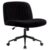 Armless Wide Seat Office Chair, Criss Cross Legged Desk Chair with Wheels, Height Adjustable Computer Task Chair,Wide Seat Swivel Vanity Chair for Home,Office,Bedroom, Make Up, Small Space,Black