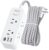 BESHON 10 FT Extension Cord, Surge Protector Power Strip with 6 Widely AC Outlets 3 USB Ports(1 USB C),3-Side Outlet Extender, Flat Plug, Wall Mount for Home, Office,Travel and Dorm Essential