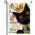 Black Cat Mardi Gras Garden Flags for Outside, Mask Feather Beads New Orleans Carnival Garden Flags 12×18 Double Sided, Burlap Spring Holiday Welcome Yard Flags for Farmhouse Lawn Decor