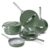 Caraway Deluxe Nonstick Ceramic Cookware Set (16 Piece) Pots, Frying Pans, Lids and Kitchen Storage – PFAS & PFOA Free – Oven Safe Ceramic Pan Set & Compatible with All Stovetops – Sage
