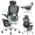 Ergonomic Office Chair with Adaptive Backrest, SGS Class 4 Gas Clylinder and Flip-Up Armrests, Breathable Mesh with Footrest, Adjustable Headrest